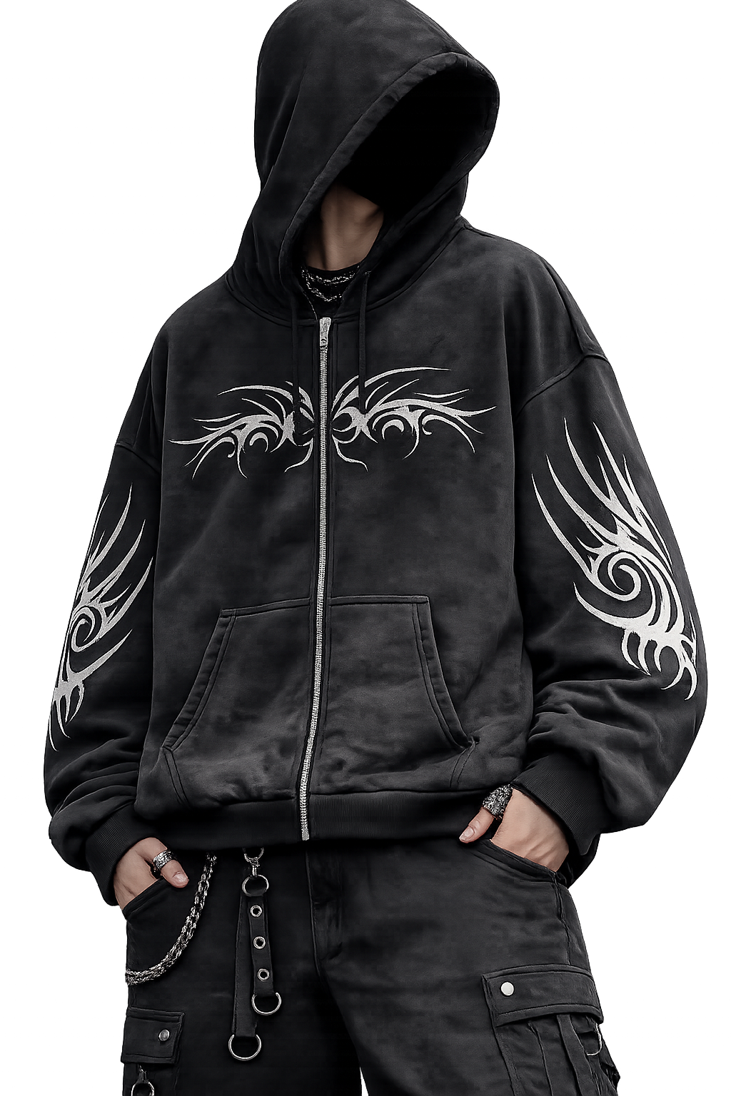 Shadow Tribal Zip Hoodie